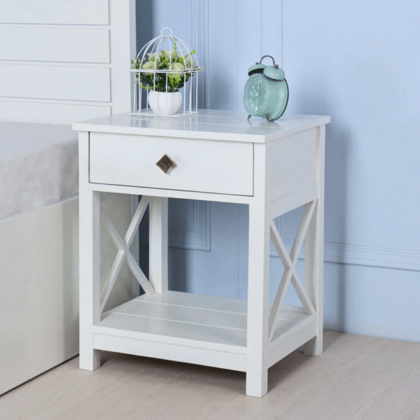 Coastal White Bedside Table