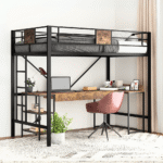 IMUSEE Twin Loft Bed with Full-Length Guardrail