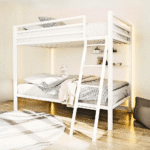 Ikalido Twin Over Twin Metal Bunk Bed with Safety Guard Rail
