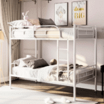 Merax Metal Bunk Bed with Ladder and High Guardrail