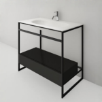 Noir Steel Freestanding Vanity with Drawer