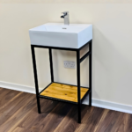 Slim Leg Vanity with Pine Shelf