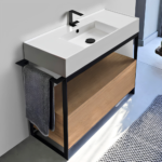 Double Basin Open Shelf Console