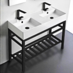 Concrete Vessel Sink on Steel Bracket