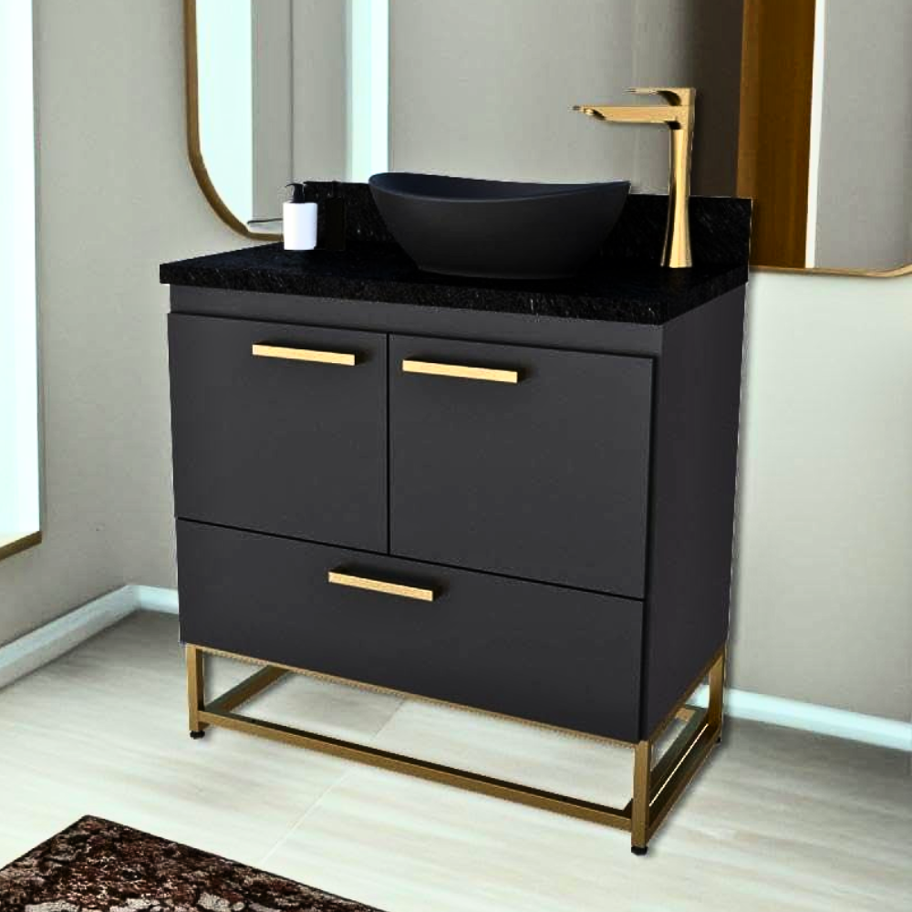 236 Compact Open Frame Vanity with Towel Rail - Image 1