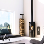 Tall Steel Log Tower with Shelf