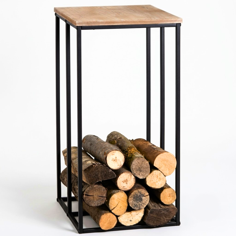 262 Wood Top Log Side Table - Image 1