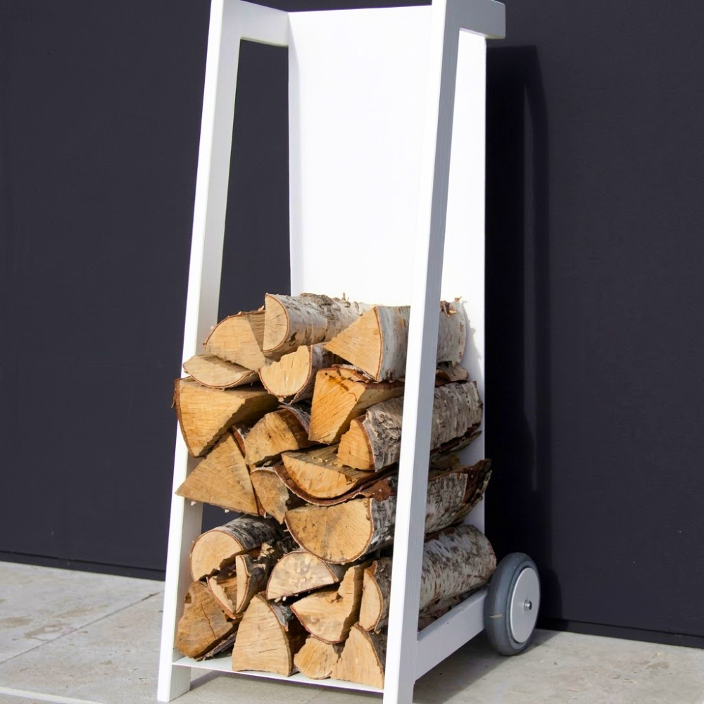 274 White Rolling Log Cart - Image 1