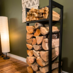 Tower Log Rack with Top Shelf