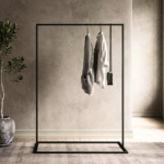 Wide Black Steel Clothes Rail
