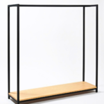 Open Clothes Rail with Wood Shelf