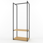 Steel Open Wardrobe with Upper Shelf