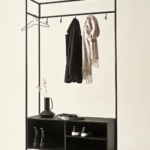 Steel Wardrobe with Dark Storage Cabinet