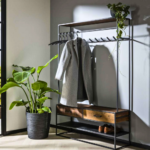 Steel Wardrobe Frame with Shelving
