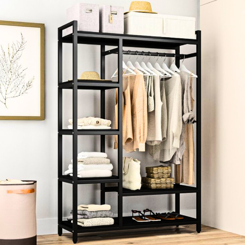 316 Open Steel Wardrobe with Double Shelf - Image 1