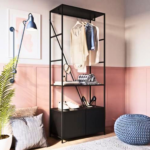 Wall-Mounted Open Shelf Wardrobe