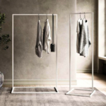 White Open Frame Wardrobe Set