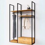 Wall-Mounted Wardrobe with Double Rail and Drawer