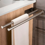 Brushed Nickel Double Round Bar Wall-Mounted Towel Rail