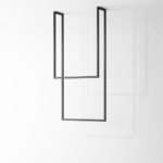 Black Steel Ceiling-Mounted Dual Frame Towel Hanger — Product Shot