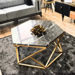 Geometric Gold Marble Coffee Table