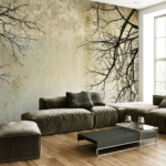 Slim Dark Metal Low Coffee Table