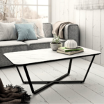 White Marble Trapezoid Coffee Table