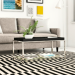 Black Glass and Chrome Coffee Table