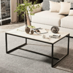 White Marble Slim-Leg Coffee Table