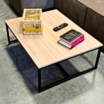 Light Oak Box-Frame Coffee Table