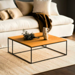 Square Oak Minimalist Coffee Table