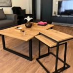 Oak Cluster Nesting Coffee Tables
