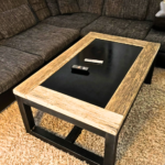 Reclaimed Wood and Black Panel Coffee Table
