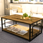 Reclaimed Oak Two-Tier Industrial Coffee Table