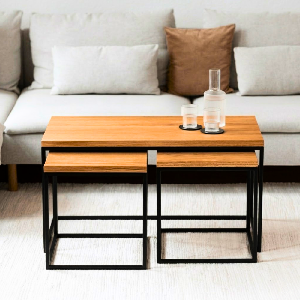 483 Oak Nesting Coffee Table Duo - Image 1