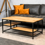 Oak Two-Tier Industrial Coffee Table