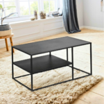 Matte Black Two-Tier Coffee Table