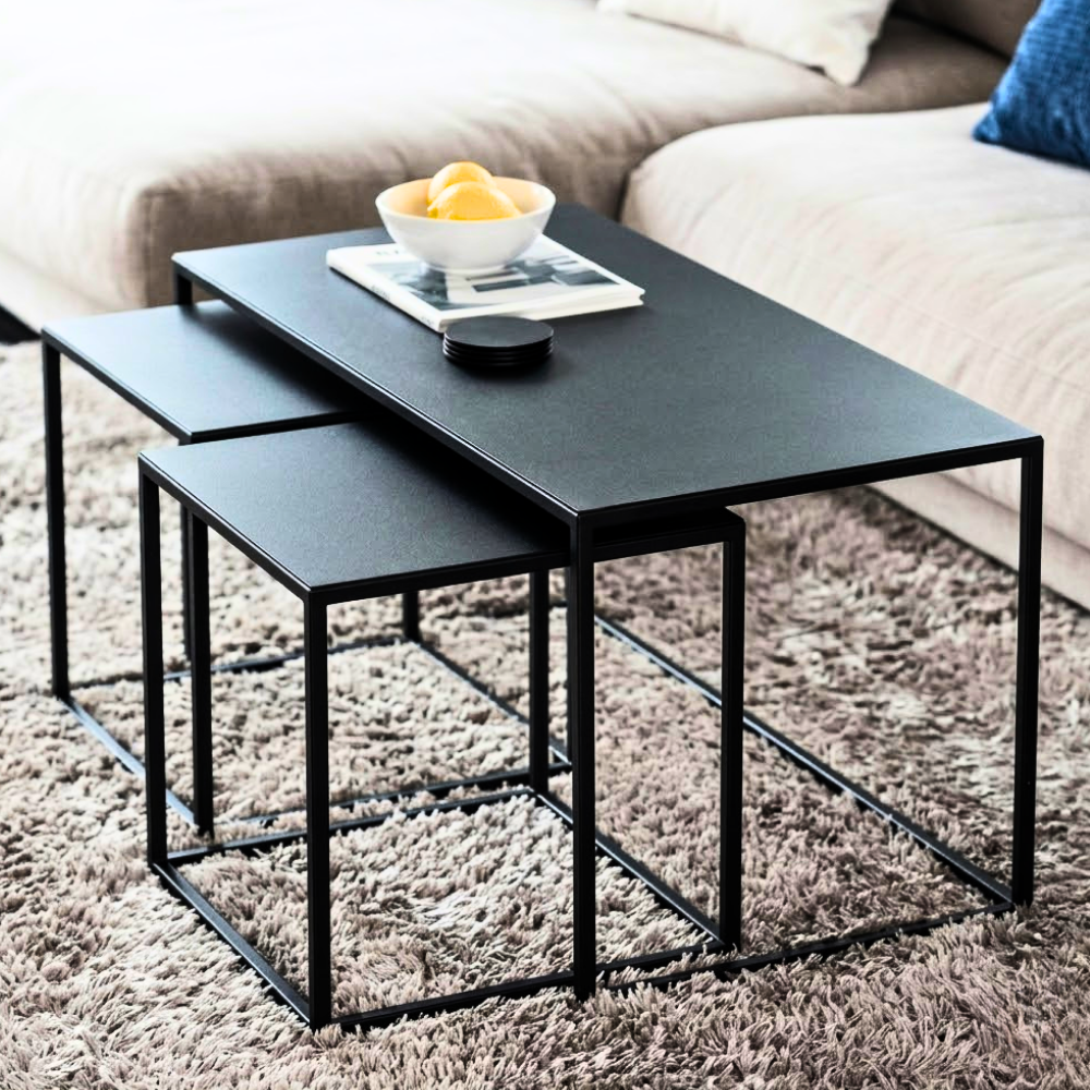 486 Black Nesting Coffee Table Set - Image 1