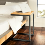 Oak C-Shape Bed and Sofa Side Table