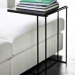 Black Slim Console C-Side Table