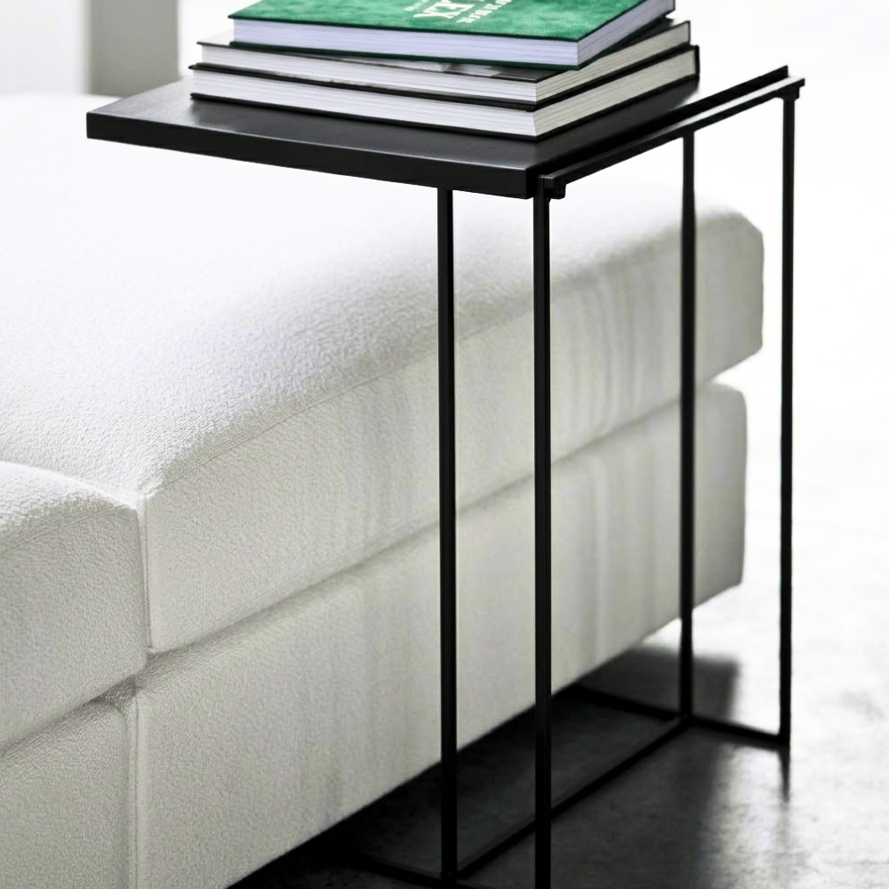 508 Black Slim Console C-Side Table - Image 1
