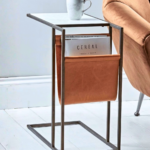C-Table with Leather Magazine Sling