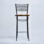 Industrial Wood-Top Bar Stool