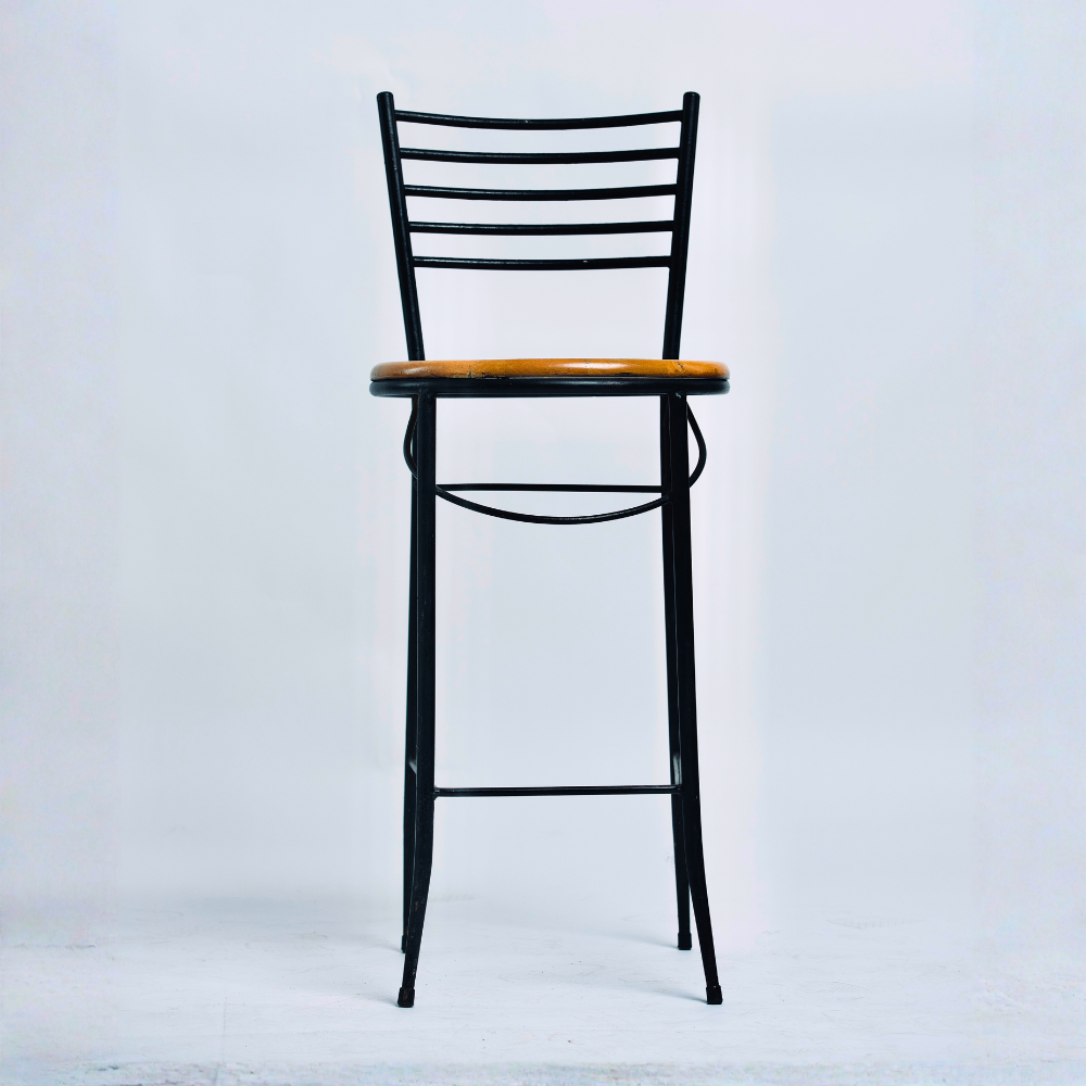 512 Industrial Wood-Top Bar Stool - Image 1