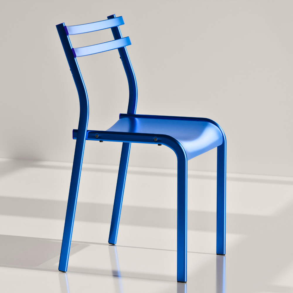 523 Glossy Blue Bistro Dining Chair - Image 1