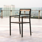 Minimalist Slatted Wood Armchair