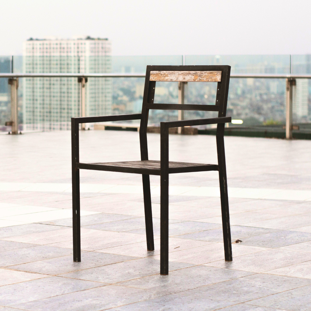 525 Minimalist Slatted Wood Armchair - Image 1
