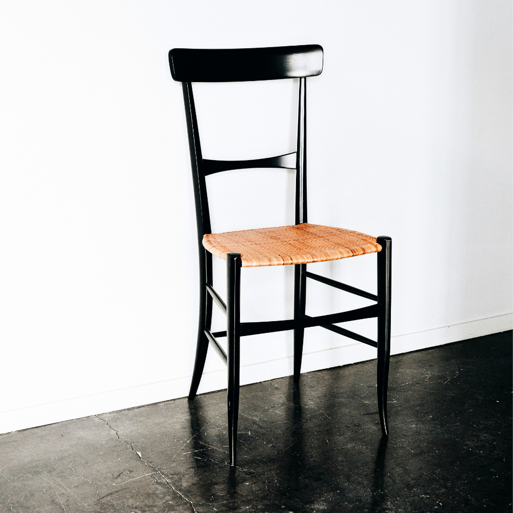 526 Classic Black Woven Rattan Dining Chair - Image 1