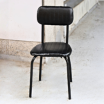 Vintage Channel-Tufted Leather Dining Chair